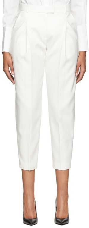 McQueen Off-White Wool Peg Trousers