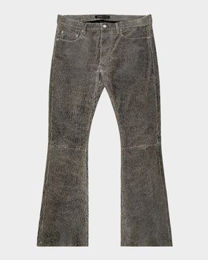 Men's Leather Flare Pants