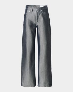 Logan Metallic Wide-Leg Jeans