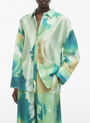 Rouge Edit - Chemise droite imprimée - Taille 42 - Vert
