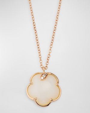 Petit Joli 18K Rose Gold Pendant Necklace with Mother-of-Pearl and Diamonds
