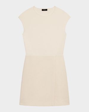 Plush Tweed Wrap Skirt Combo Mini Dress