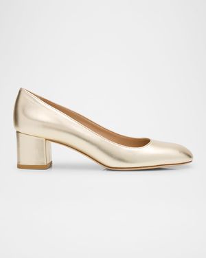 Maeve Metallic Block-Heel Pumps