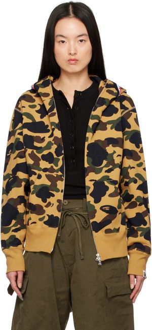 BAPE Khaki & Tan ABC Camo Shark Full Zip Hoodie