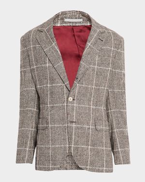 Men's Prince Of Wales Overcheck Traditional Sport Jacket