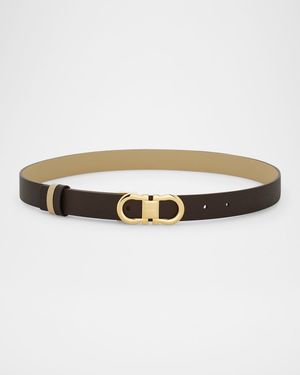 Reversible Gancini Leather Belt