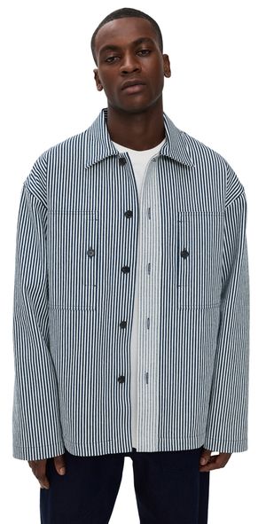 JW Anderson Patch Pocket Overshirt Off White/Navy M
