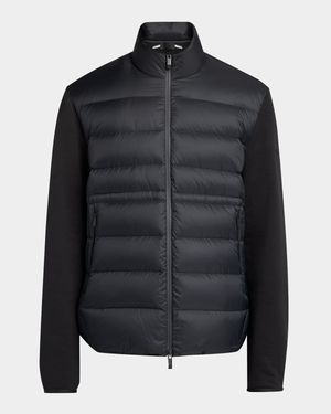 Men's Zip-Up Down Knit Combo Jacket