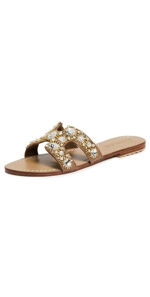 Mystique Embellished Slides Camel/Clear 7
