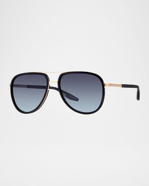 Men's Cani Acetate and Titanium Aviator Sunglasses