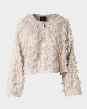Alida Short 3D Jacquard Wool-Blend Jacket