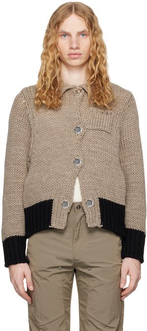OUAT Taupe Meta Knit Cardigan