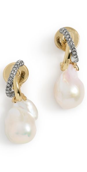 DEMARSON Melu Earrings GOLD/GUNMETAL/CRYSTAL One Size