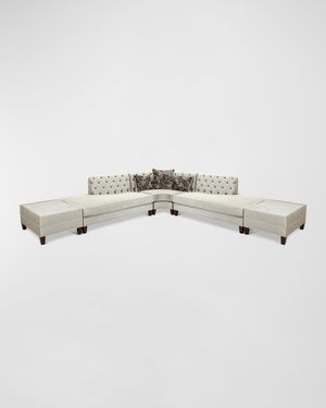 Nina Sectional w/ Two Marble Side Tables