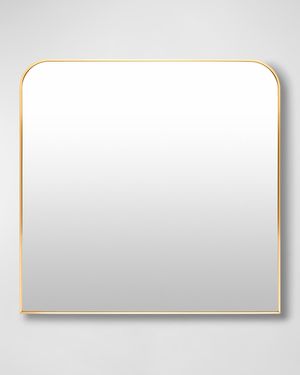 Aranya 36" Squared Wide-Arch Wall Mirror, Gold