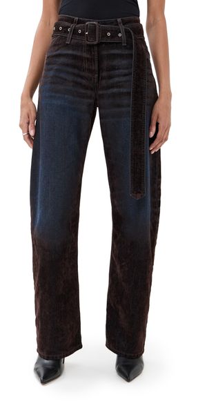 Acne Studios Denim Used Flock Loose Fit Trousers Brown/Blue 38