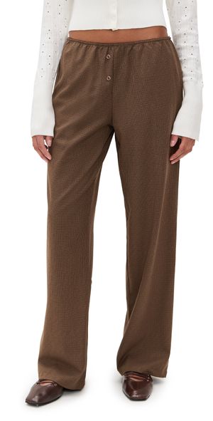 Lioness Bloom Pants Chocolate Plaid L