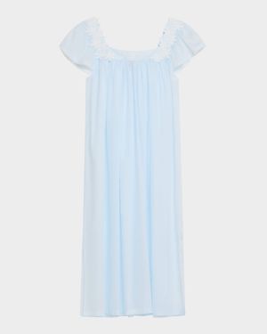 Camilla-2 Ruched Floral Applique Nightgown