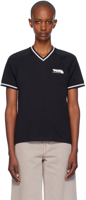 Maison Kitsuné Black Flash Fox Raglan T-shirt