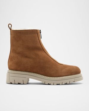 Delta Shearling-Lined Suede Booties
