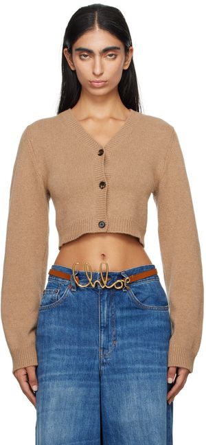Chloé Cardigan écourté brun clair