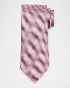 Men's Tonal Micro-Geometric Silk Tie