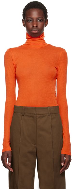 RECTO Col roulé orange à écussons à logo