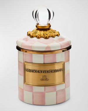 Rosy Check Enamel Canister, Mini