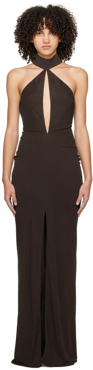 TOM FORD Brown Sable Maxi Dress