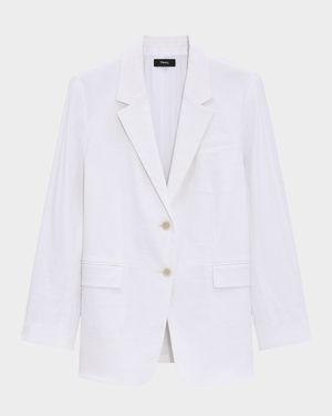 Oversized Crunch Linen Blazer