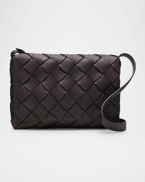 Men's Diago Large Intreccio Leather Crossbody Bag