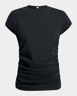 Maelie Ruched Short-Sleeve Shirt