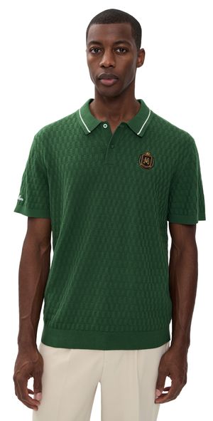 Malbon Golf Crest Knit Polo Myrtle XXL