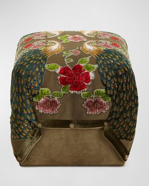 Peacock Cube Ottoman