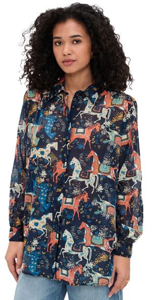 MOTHER The Veil Button Down Horse Around XS