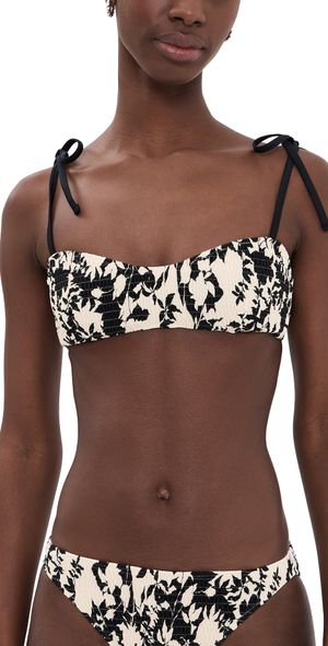 Tanya Taylor Valencia Bikini Top Black multi XL