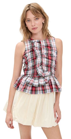 Hunter Bell Doering Peplum Top Carlyle Plaid 12