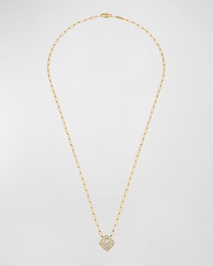 18k Yellow Gold XL Le Cube Diamant Pendant Necklace