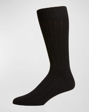 Men's Ribbed Cashmere Dress Socks