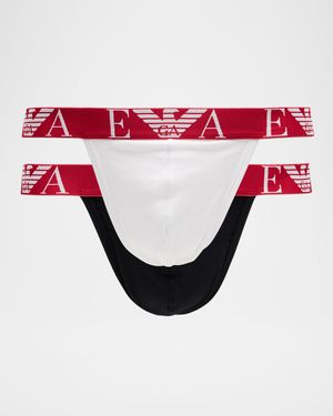 Men's Bold Monogram Two-Pack Cotton Jock Straps