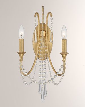Arcadia 2-Light Antique Silver Wall Sconce
