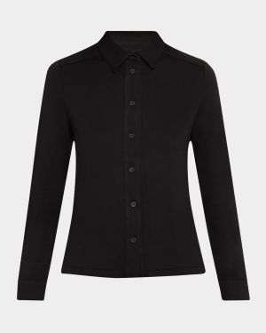 Button-Down French Terry Shirt
