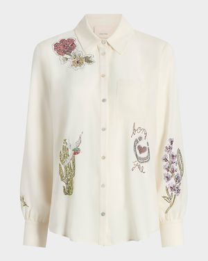 Blanche Long-Sleeve Western Amour Top