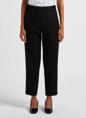 Pomandere - Pantalon carotte en flanelle de laine - Taille 44 - Noir