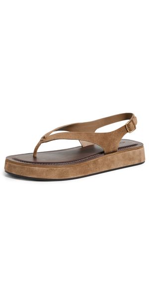 Coach Sculpted C Platform Suede Thong Sandals Coconut 8