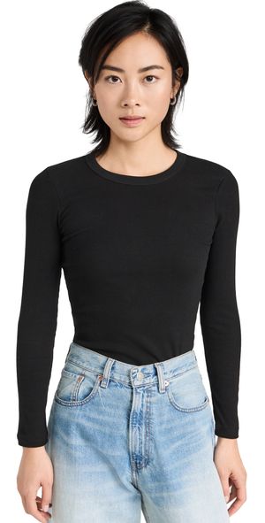 Leset Kelly Slim Fit Long Sleeve Top Black XL