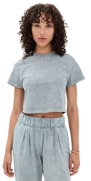 Les Tien Daria Crop Tee Slate Grey Mineral L