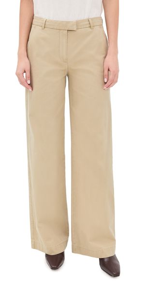 ATM Anthony Thomas Melillo Cotton Twill Wide Leg Trousers Khaki 8