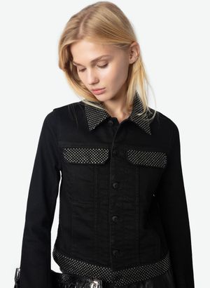 Zadig&voltaire - Blouson à strass en coton - Taille XL - Noir