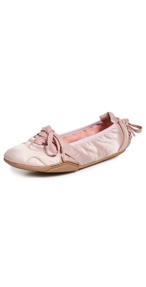 Acne Studios Lace Up Satin Flats Powder Pink 36